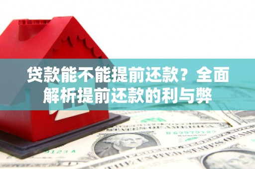 西陵贷款能不能提前还款？全面解析提前还款的利与弊