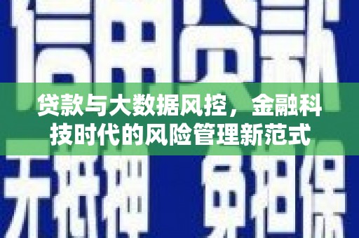腾冲贷款与大数据风控，金融科技时代的风险管理新范式