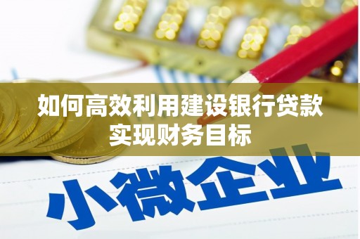 博湖如何高效利用建设银行贷款实现财务目标