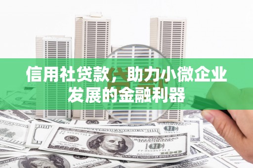 乌来信用社贷款，助力小微企业发展的金融利器