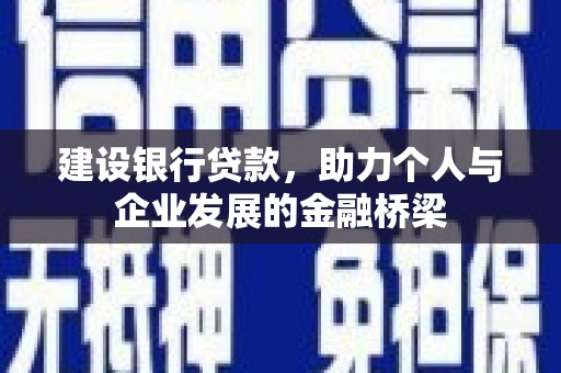 枋山建设银行贷款，助力个人与企业发展的金融桥梁