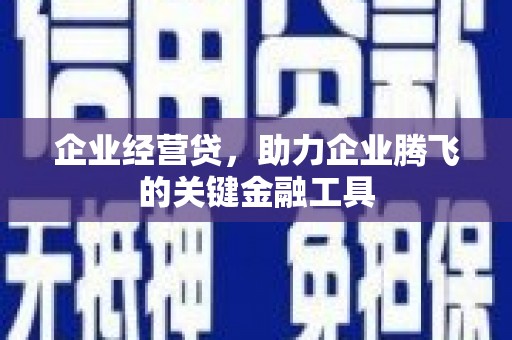 枣阳企业经营贷，助力企业腾飞的关键金融工具