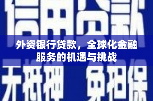 佳冬外资银行贷款，全球化金融服务的机遇与挑战